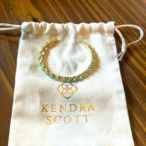 Kendra Scott  Gold Cuff Bracelet with
Turquoise green stones